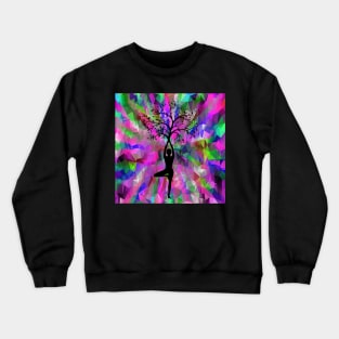 Inspirational Yoga Tree Pose Graphic Motivational Design Yoga Lover Gift Crewneck Sweatshirt